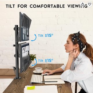 Soporte Doble Monitor Vertical BONTEC Negro