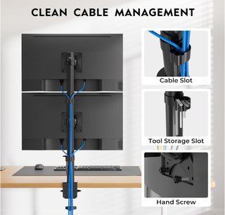 Soporte Doble Monitor Vertical BONTEC Negro