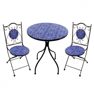 Set Bistrot da Giardino 2 Posti Ferro e Ceramica