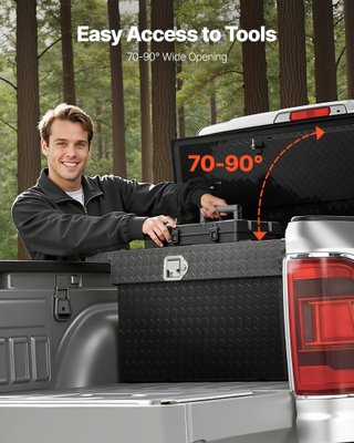 Cassetta Attrezzi Camion Alluminio 177 cm Nera