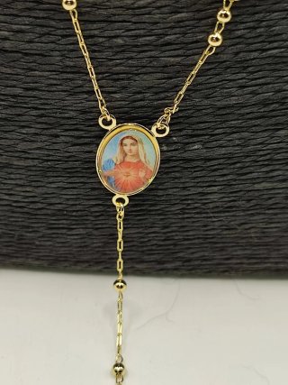 Collar Rosario Xuping Oro Laminado Acero
