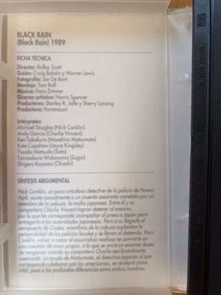 Black Rain VHS Michael Douglas
