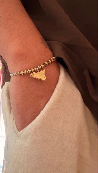 Bracciale con ciondolo Sicilia oro e argento