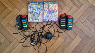 Buzz! 4 mandos y 2 juegos PS2