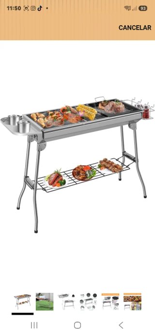 Parrilla de aluminio plegable