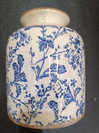 Jarrón azul y blanco 17 cm