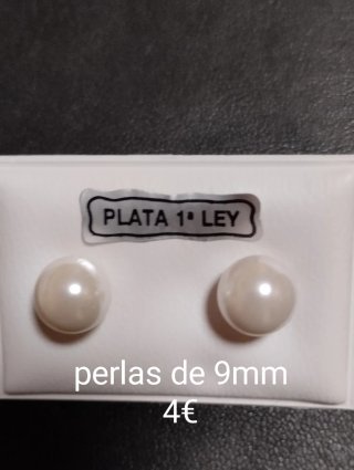 Pendientes de perlas Plata 1ª Ley varios tamaños