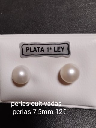 Pendientes de perlas Plata 1ª Ley varios tamaños