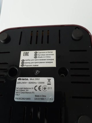 Máquina Palomitas Ariete 2952 Roja