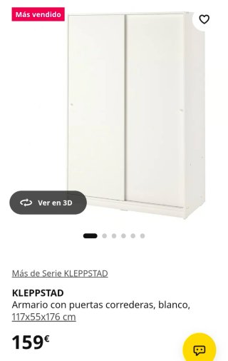 Armario corredero Ikea blanco