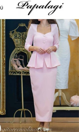 Vestido fiesta rosa empolvado elegante nuevo