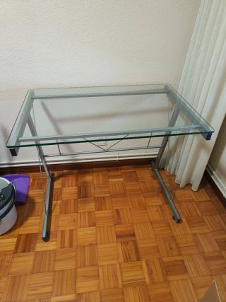 Mesa de cristal plegable