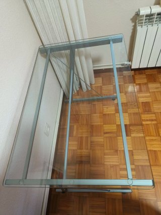Mesa de cristal plegable