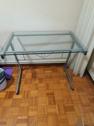 Mesa de cristal plegable