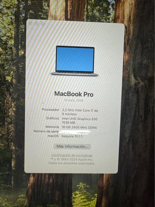 MacBook Pro 15 2018 Intel Core i7 16GB RAM
