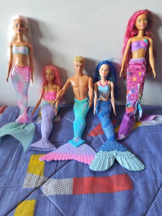 Lote 4 barbi sirenas i ken