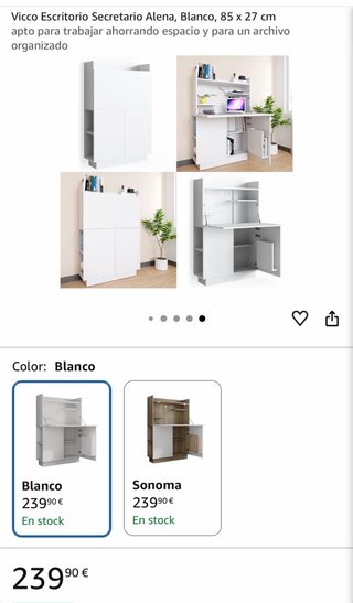 Escritorio Plegable Blanco Vicco Alena