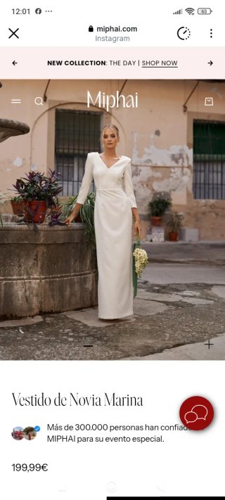 Vestido Novia MIPHA Talla S/M