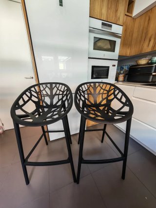 Taburetes de cocina negros (2 unidades)