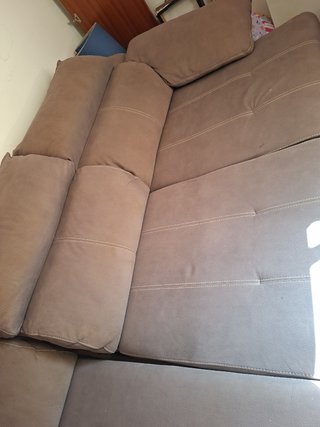 Sofá modular L grande beige/marrón