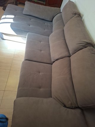 Sofá modular L grande beige/marrón