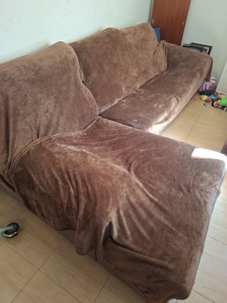 Sofá modular L grande beige/marrón