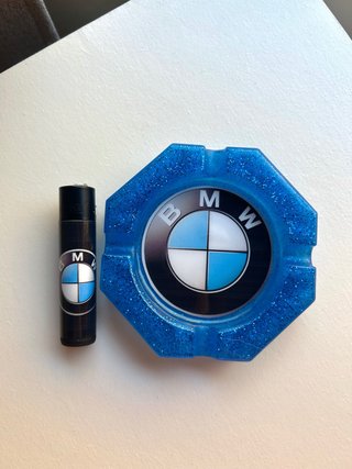 Cenicero y mechero BMW azul