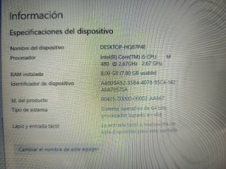 Portátil HP i5 Plata