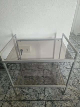 Carrito auxiliar vintage cristal y metal