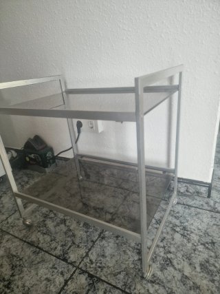 Carrito auxiliar vintage cristal y metal