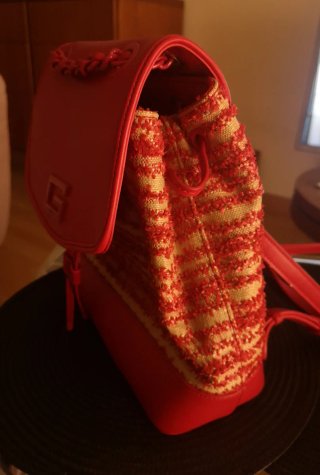 Mochila Mujer Beige y Roja