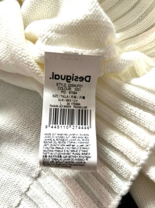 Jersey Desigual Blanco Encaje Talla L