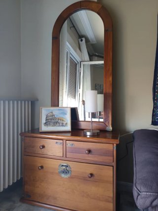 Mueble recibidor con espejo y zapatero