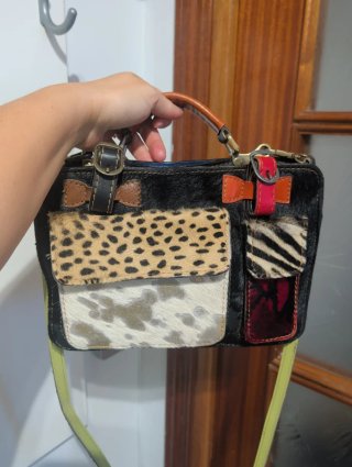 Bolso de piel multicolor