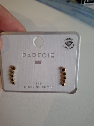 Pendientes Parfois Plata 925 Circonita Azul
