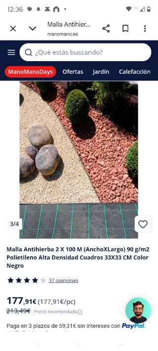2 Rollos Malla Antihierba 2x100m