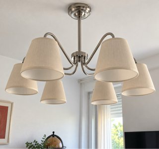Lámpara de techo Ikea beige y plateada