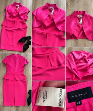 Vestido Alba Conde Talla 42 Fucsia