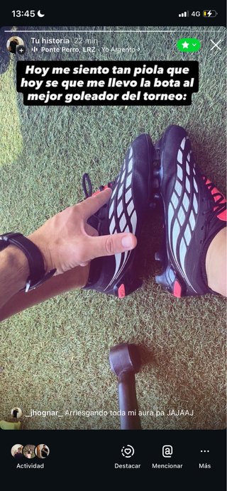 Marca predator Botines de fútbol negro talla 44