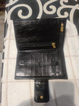 Portafoglio Balenciaga Vintage in Pelle di Coccodrillo Nero