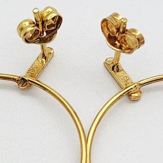 Pendientes Aro Oro 18k con Cuentas Azules