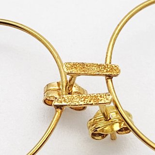 Pendientes Aro Oro 18k con Cuentas Azules