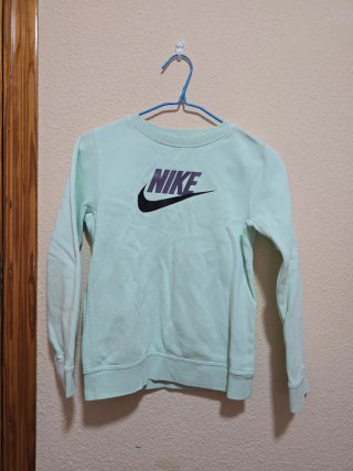 Sudadera Nike niña verde agua talla 10