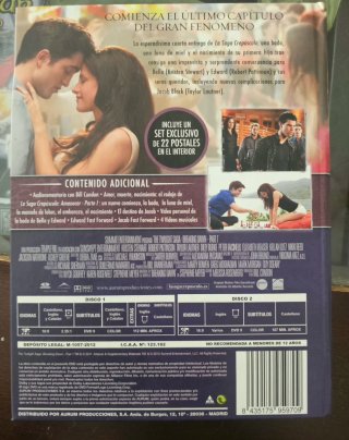 DVD Crepúsculo Amanecer Parte 1 Edición Especial
