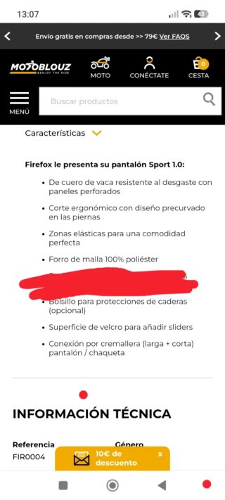 Pantalones de moto Firefox