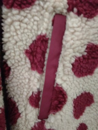 Chaqueta Marve Beige y Burdeos Corazones XS/S