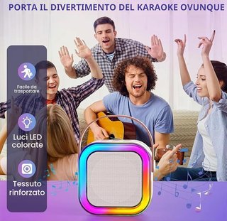 Cassa Karaoke Bluetooth Portatile 2 Microfoni