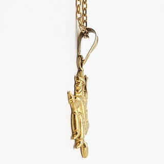 Cadena y colgante oro 18k bruja escoba