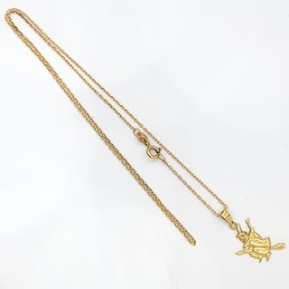 Cadena y colgante oro 18k bruja escoba