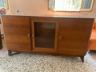 Mueble Comedor Madera con Cristal